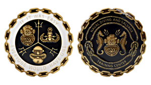 Naval Diving and Salvage Training Center_ custom challenge coins with chain edge_ hard enamel color details