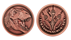 Custom Copper Coins with Tyrannosaurus Rex embossed
