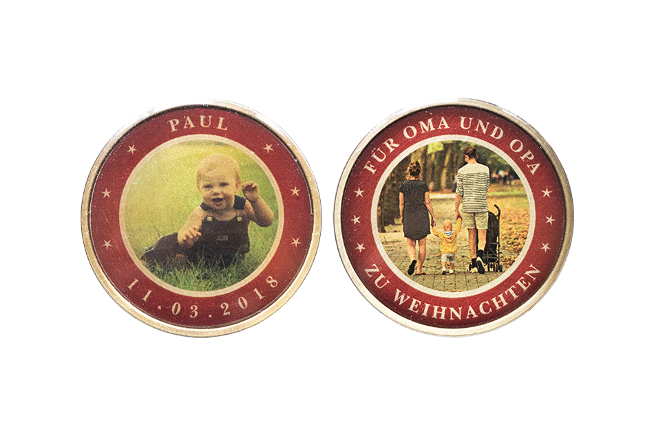 Baby Photo Coin_Print on a Single Custom Coin_ Epoxy Cover