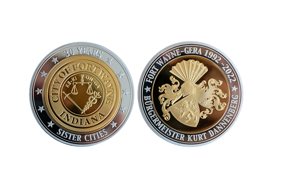 Bespoke Bi-Metal Coins. Gold and Silver Coins to celebrate partnership.