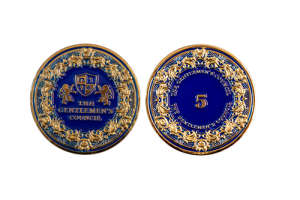 Custom-minted coins with Bronze core and Polished Finish with Soft Enamel Color