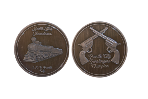US Railway Coins, North Star Railway Coins with a branded coin design minted in black nickel.