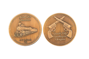 US Railway Coins, North Star Railway Coins with a branded coin design minted in brass.
