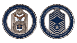 Custom Challenge Coin Company’s Work on Silver with Enamel Colors and Cut Out