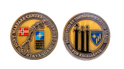 Custom Challenge Coins for NATO. Custom Coin Design embossed in Bronze Coin Rounds, Antiqued covered with Hard Enamel