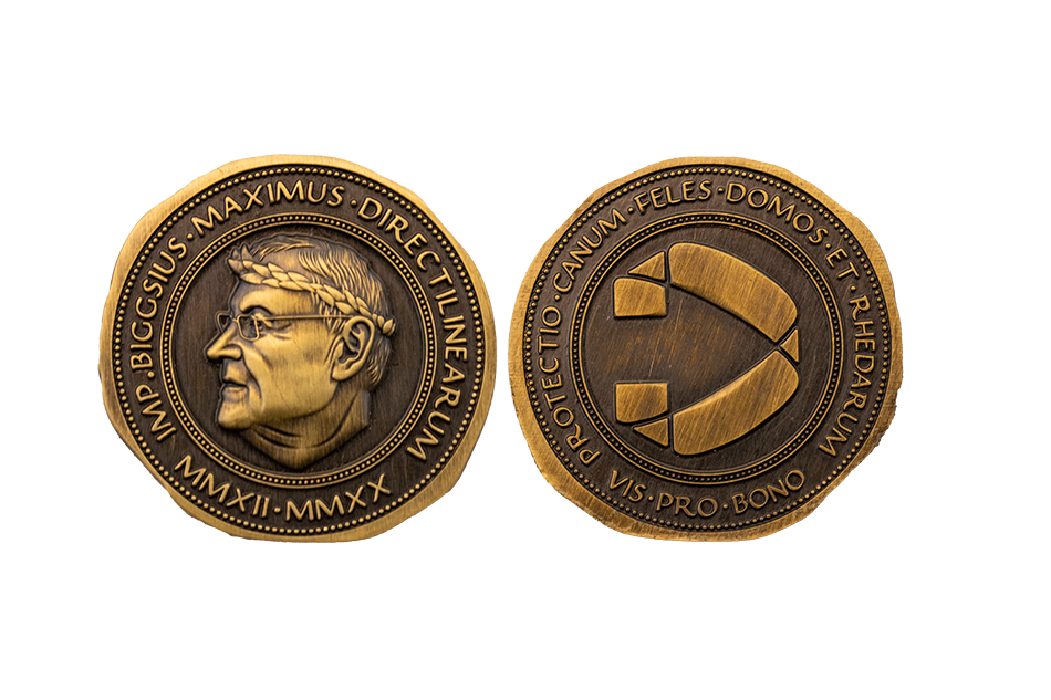 Custom-made Vintage Coins in Bronze Antique with uneven edge