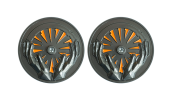 Custom Coins with Diamond. Custom Black Nickel Coins. Polished with Orange Soft Enamel Color. High Contrast Coin Design.