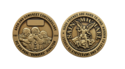 Custom Challenge Coins in Bronze Antique. Coins for good friends and comrades. Antique Custom Coins. Saint Michael Coins, Dunkers Coin