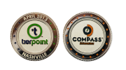 Several Editions of Custom Event Coins: Custom Company Coins Tierpoint 2013. Custom Silver Coins Polished and Sandblast with Hard Enamel color