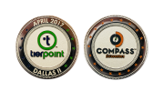 Several Editions of Custom Event Coins: Custom Company Coins Tierpoint 2017. Custom Silver Coins Polished and Sandblast with Hard Enamel color