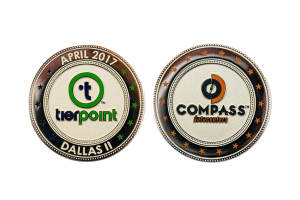 Several Editions of Custom Event Coins: Custom Company Coins Tierpoint 2017. Custom Silver Coins Polished finish with Enamel color