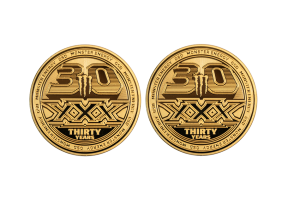 Company Anniversary Coins made from Gold. Polished Plate Finish. 30 Years Monster Energy