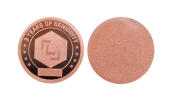 Senidrity Coins custom-made from Copper in Sandblasted and Polished Finish