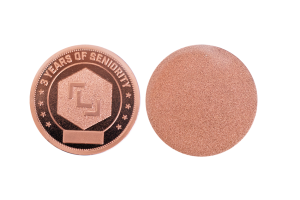 Custom Copper Coins Sandblasted Finish