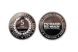 Custom Corporate Event Coins in Silver. Celebrate Your Company's Anniversary with a custom minted coin
