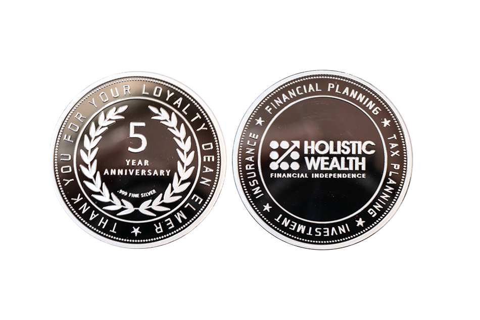 Custom Corporate Event Coins in Silver. Celebrate Your Company's Anniversary with a custom minted coin