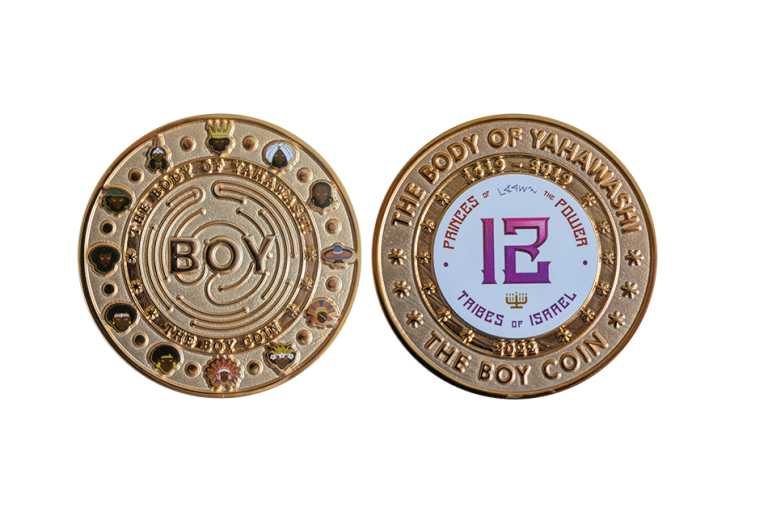 Custom Gold Coins, Sandblasted with Print elements. Custom