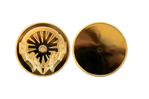 Custom Gold Coins with Diamond, Polished 3D