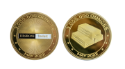 Custom Corporate Coins in 24K Gold Polished Plate finish and Soft Enamel Color