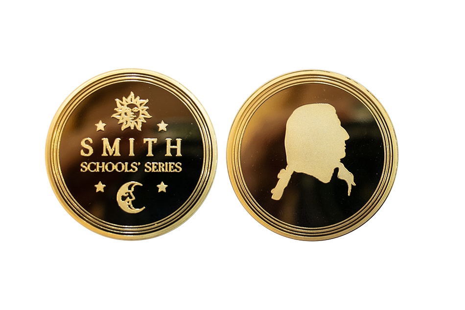 Smith School Coins, Custom Gold Coins, Polished Plate