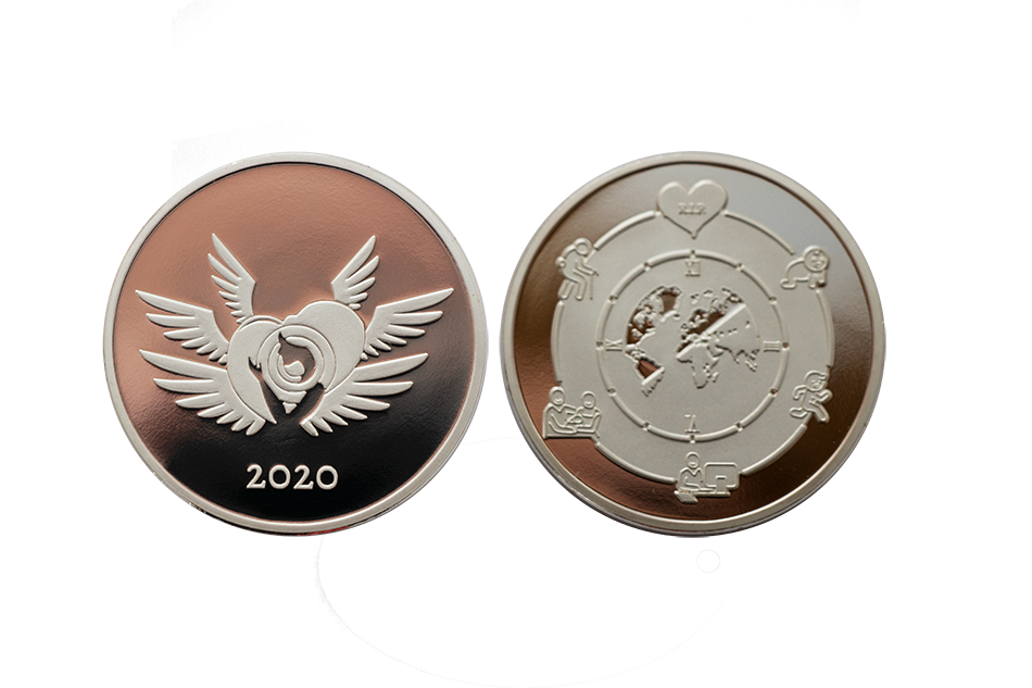 Circle of Life Coins, Custom Silver Coins, polished Plate, Custom Metal Coins