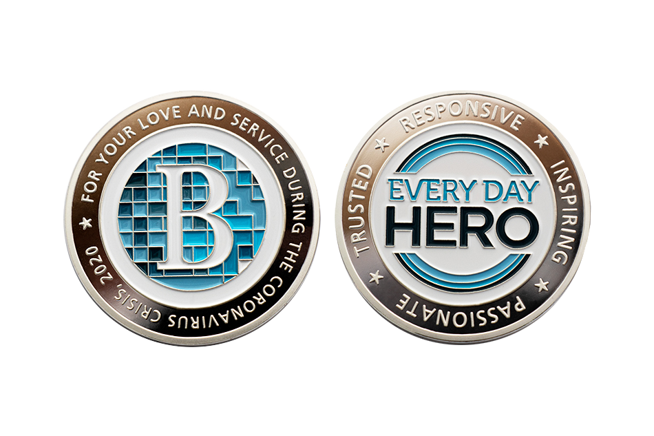 Custom Silver Coins with soft enamel Color. Custom Commemorative Coins honoring the Heroes in 21st Century's Covid-19 Crisis