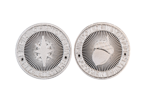 Nut Coins. Custom Silver Coins, Polished and Sandblasted