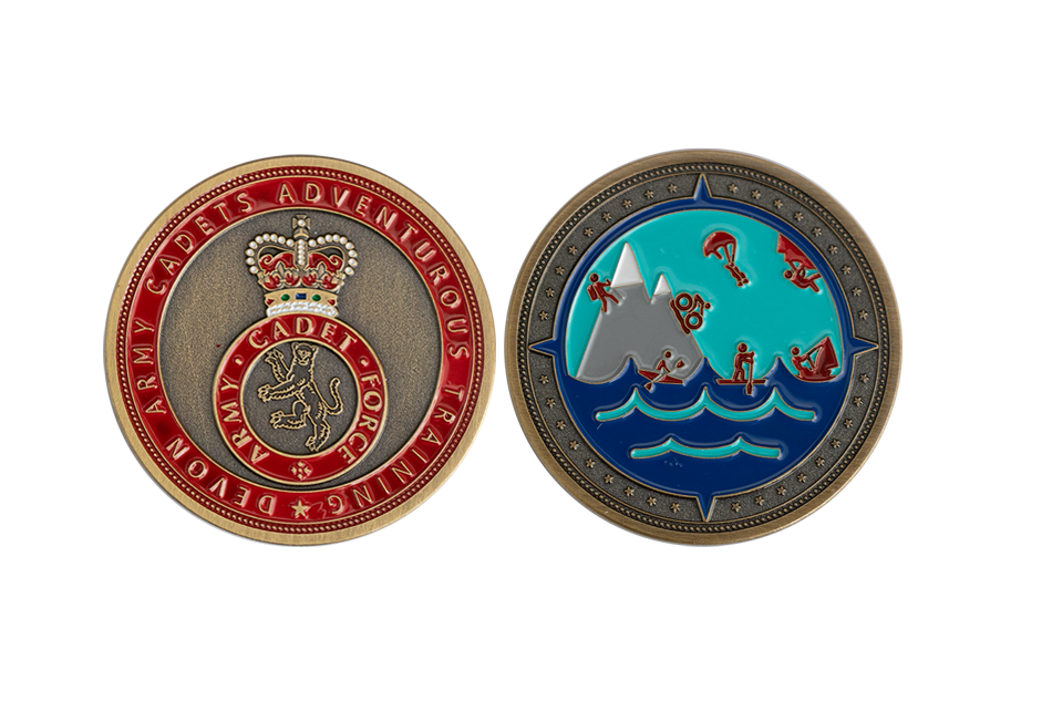 Custom challenge coins in Bronze antique finish_Training challenge coins_Soft enamel coin