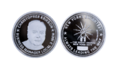 Motivational coin, personalized in solid silver with photo embossed_ Polished plate finish