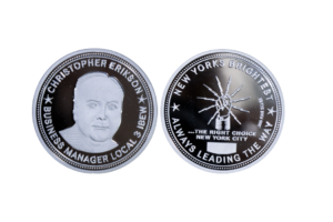 Motivational coin, personalized in solid silver with photo embossed