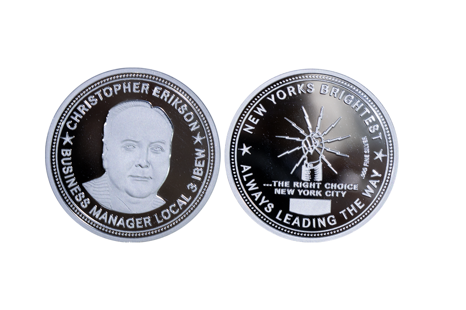 Motivational coin, personalized in solid silver with photo embossed