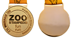 Zoo medal sandblasted and polished custom medal
