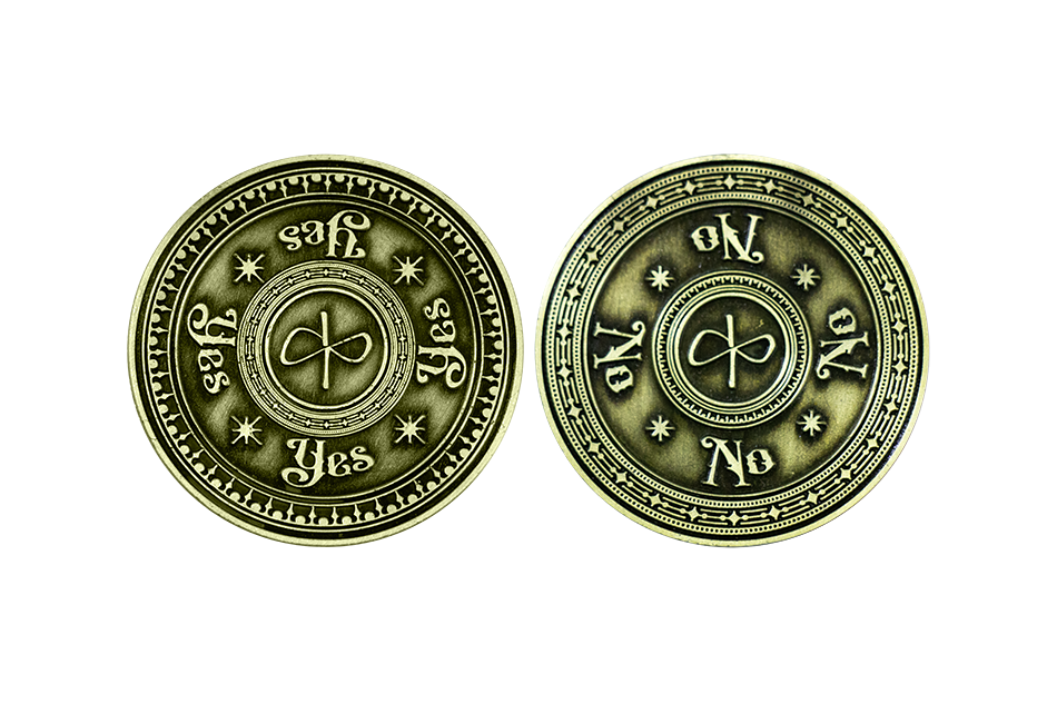 Antique Flip Coin in Bronze. Personalized Flip Coin in Bronze Antique. Yes-No Decisions with a coin