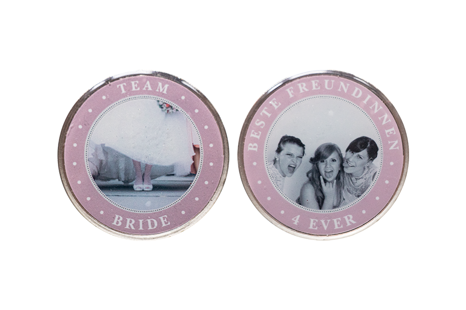 Bride Coins. Printing Photos on a Coin. Custom Print Coin