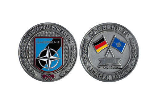 The German NATO Commander's Coins in Silver Antique with Hard Enamel
