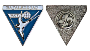 Logo pin, colored pin in triangular shape