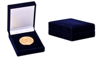 Blue Velvet Box for custom coins