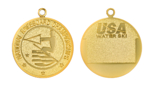 Water ski gold medal sandblasted and polished