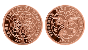 Custom bronze embossed event coins