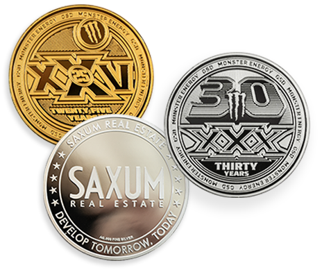 custom coins made in 24K gold, palladium, and platinum