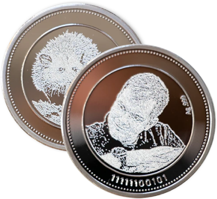 Coins with engraving technique image