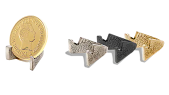 Metallic stands for custom coins